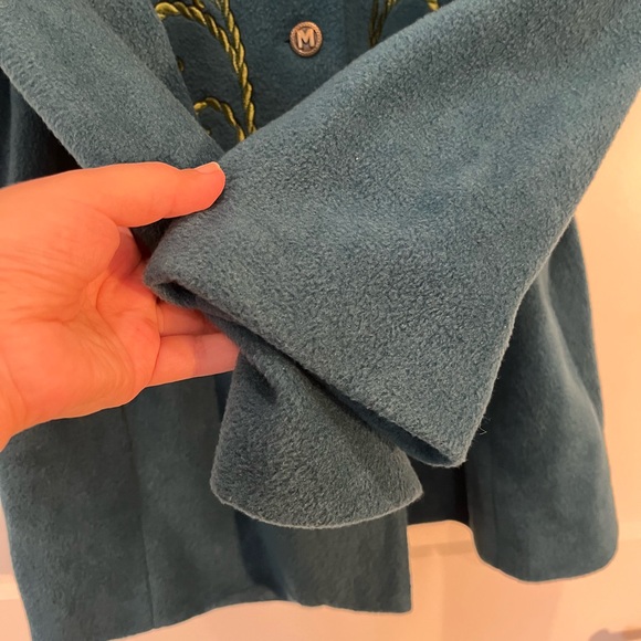 Bob Mackie Wearable Art floral embroidered quirky Boho whimsical Fleece Jacket L - Picture 5 of 11